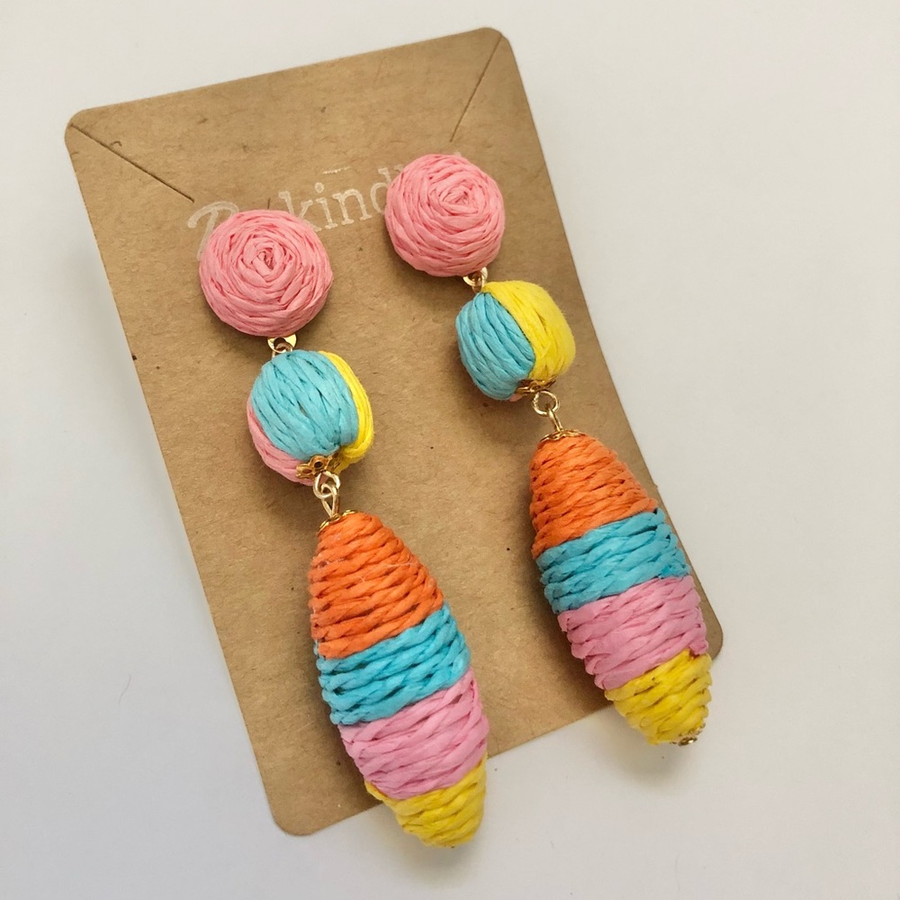 Colorful Straw Earrings